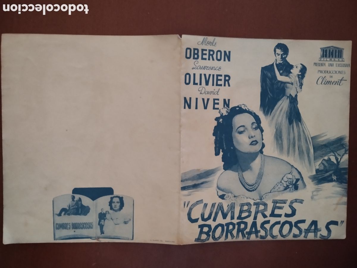 Cine: Folleto Programa de cine DOBLE - CUMBRES BORRASCOSAS