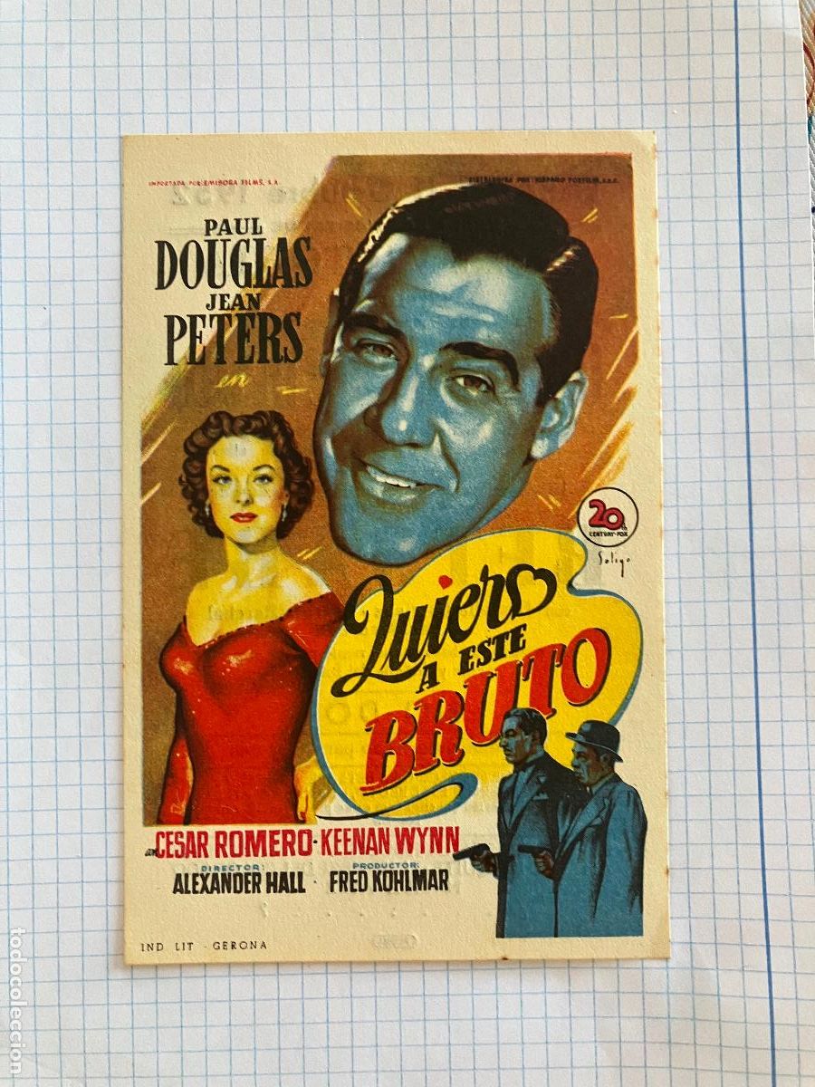 Cine: Quiero a este bruto - Programa de cine Badalona C/P 1952