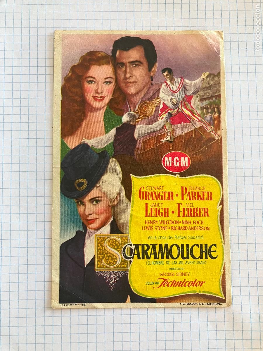 Cine: Scaramouche - Programa de cine Badalona C/P 1953