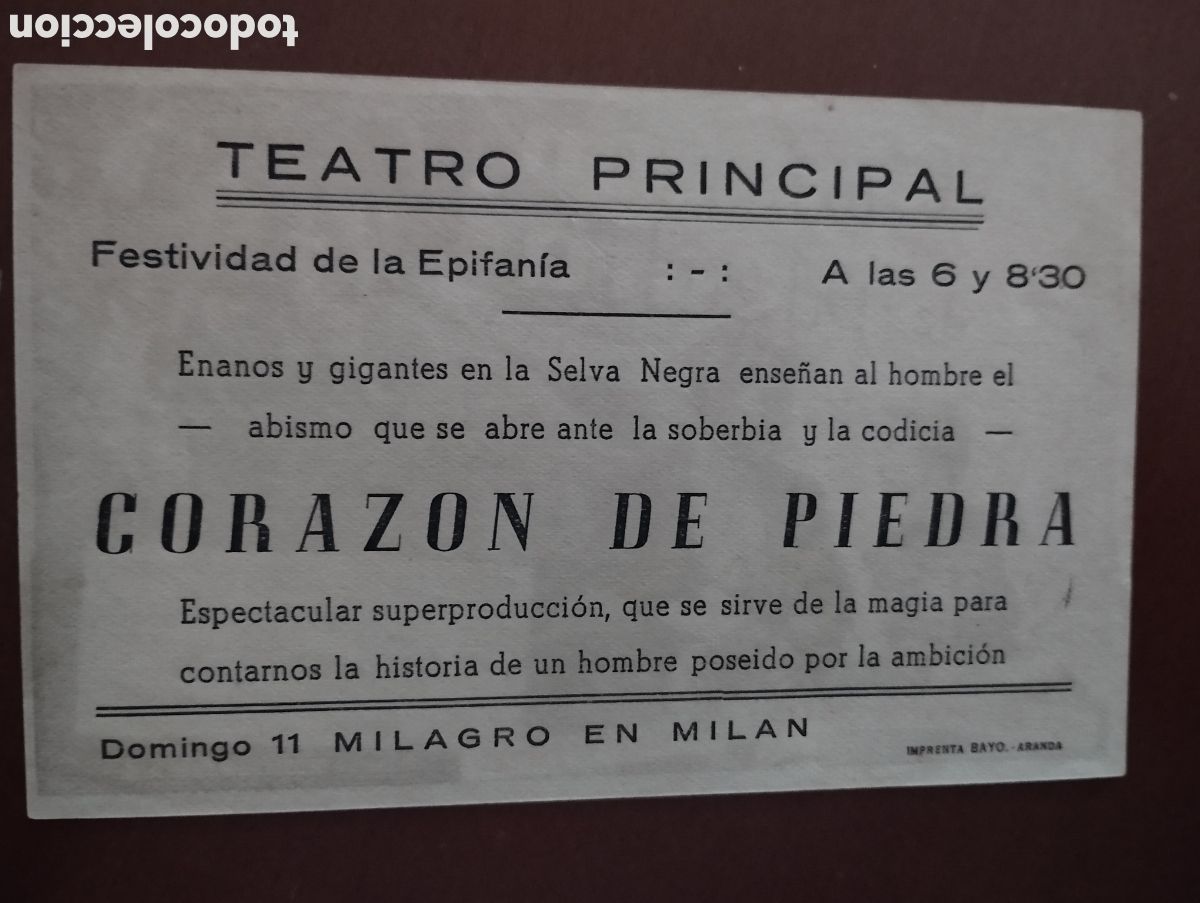 Cine: Folleto Programa de cine - CORAZON DE PIEDRA - Foto 2