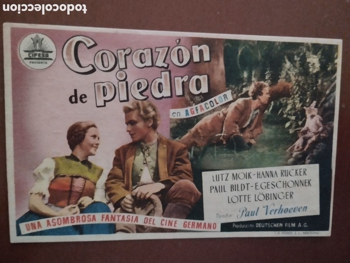 Cine: Folleto Programa de cine - CORAZON DE PIEDRA