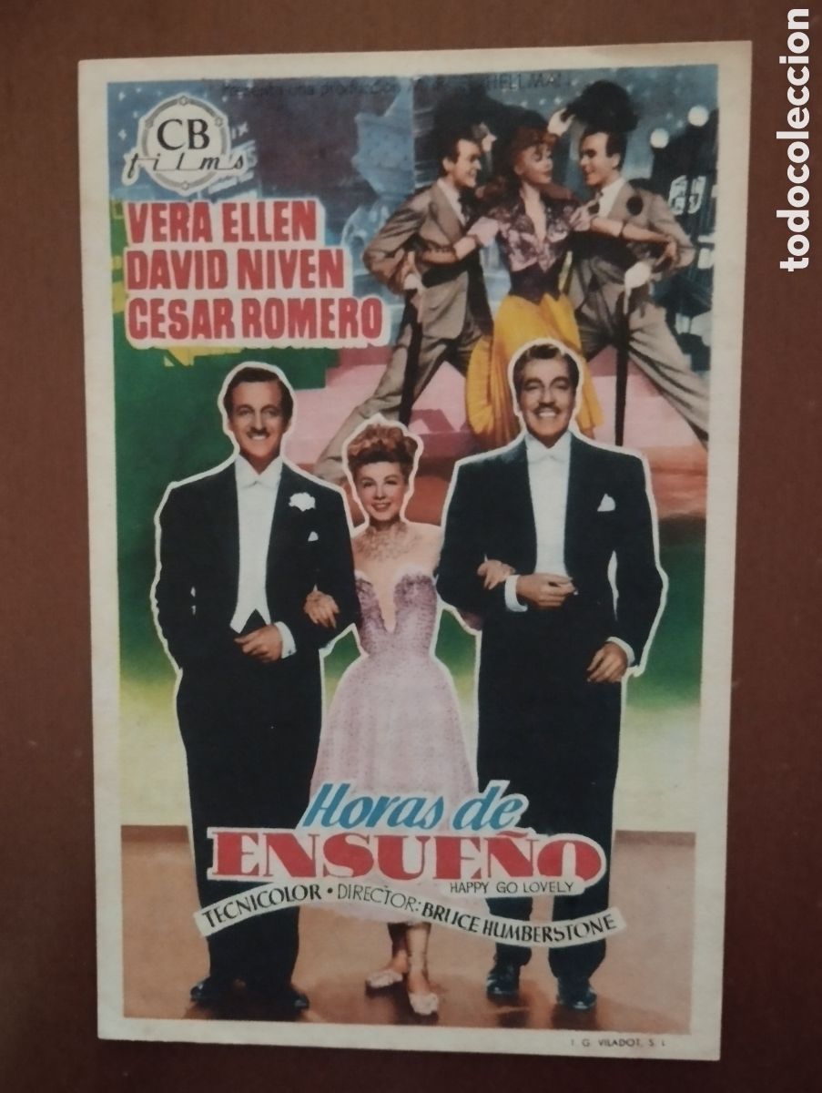Cine: Folleto Programa de cine - HORAS DE ENSUE&Ntilde;O