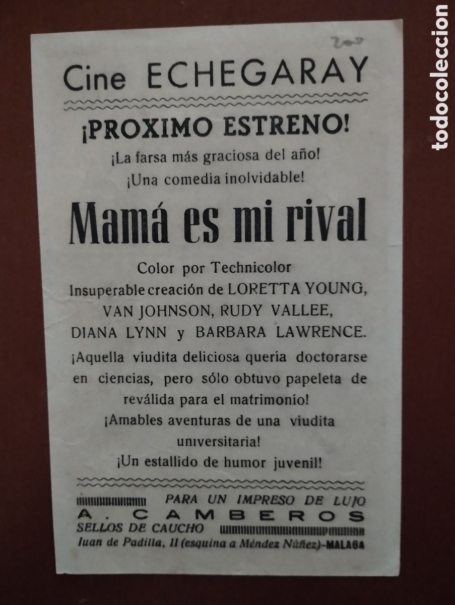 Cine: Folleto Programa de cine - MAMA ES MI RIVAL - Foto 2