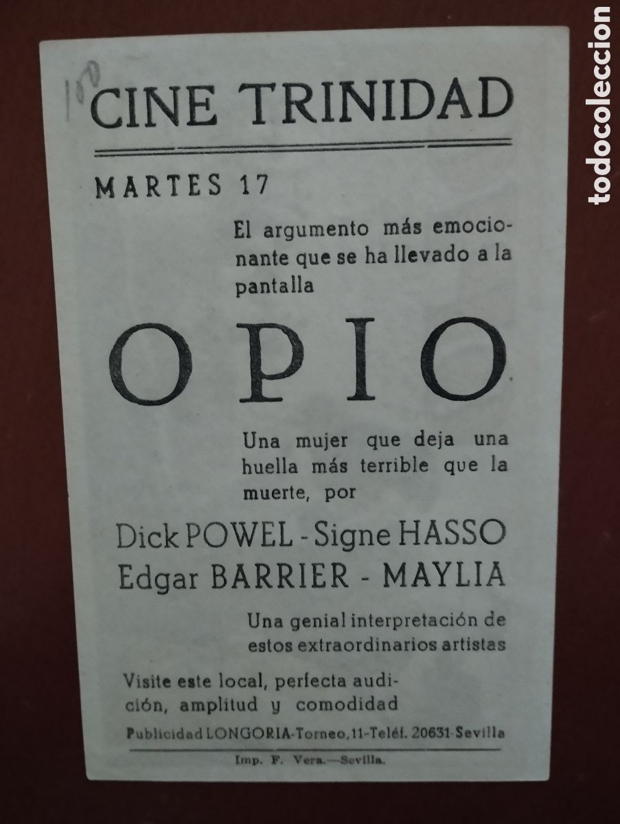 Cine: Folleto Programa de cine - OPIO - Foto 2
