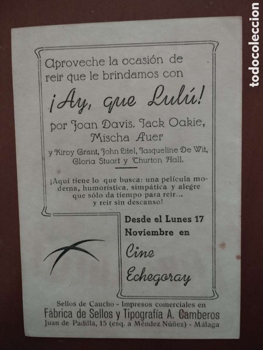 Cine: Folleto Programa de cine - AY QUE LUL&Uacute; - Foto 2