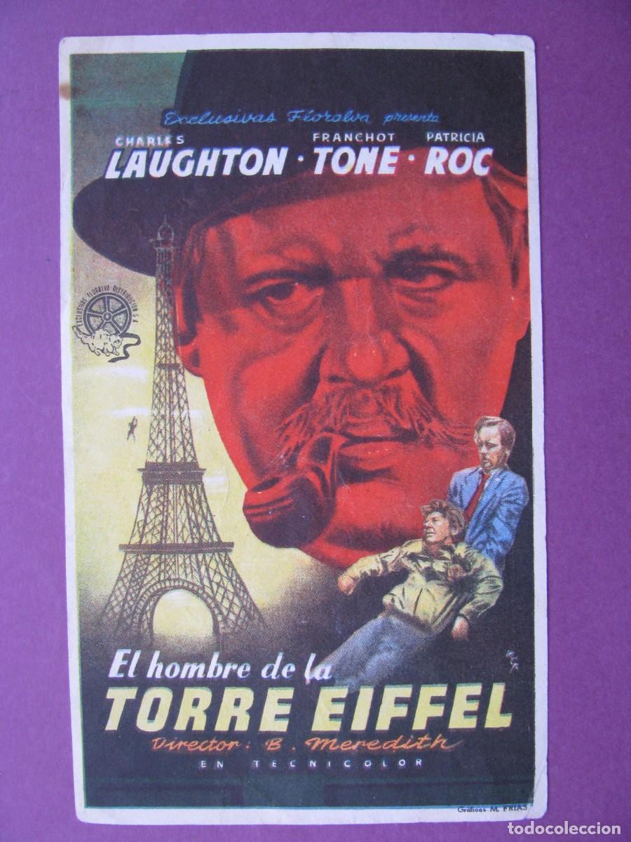 Cine: FOLLETO DE MANO DE LA PELICULA EL HOMBRE DE LA TORRE EIFFEL. TEATRO CINE NACIONAL. GRANADA.