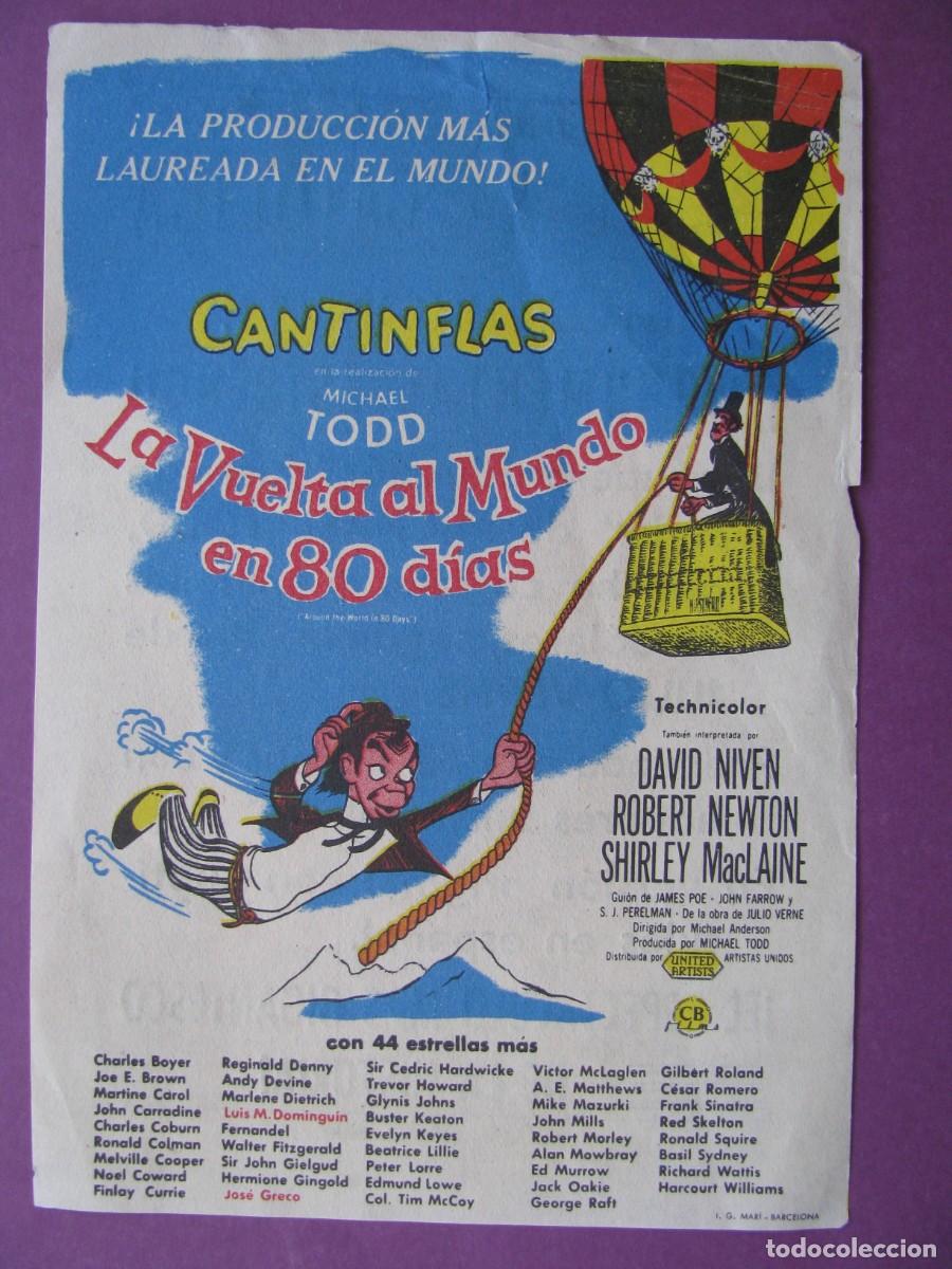 Cine: FOLLETO DE MANO PELICULA LA VUELTA AL MUNDO EN 80 DIAS CANTINFLAS. GRAN TEATRO ISABEL LA CATOLICA