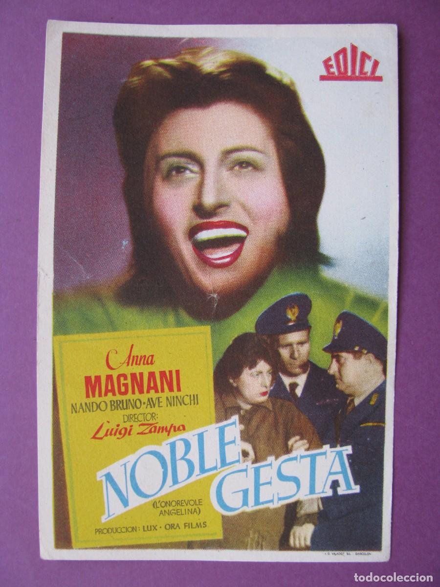 Cine: FOLLETO DE MANO DE LA PELICULA NOBLE GESTA.