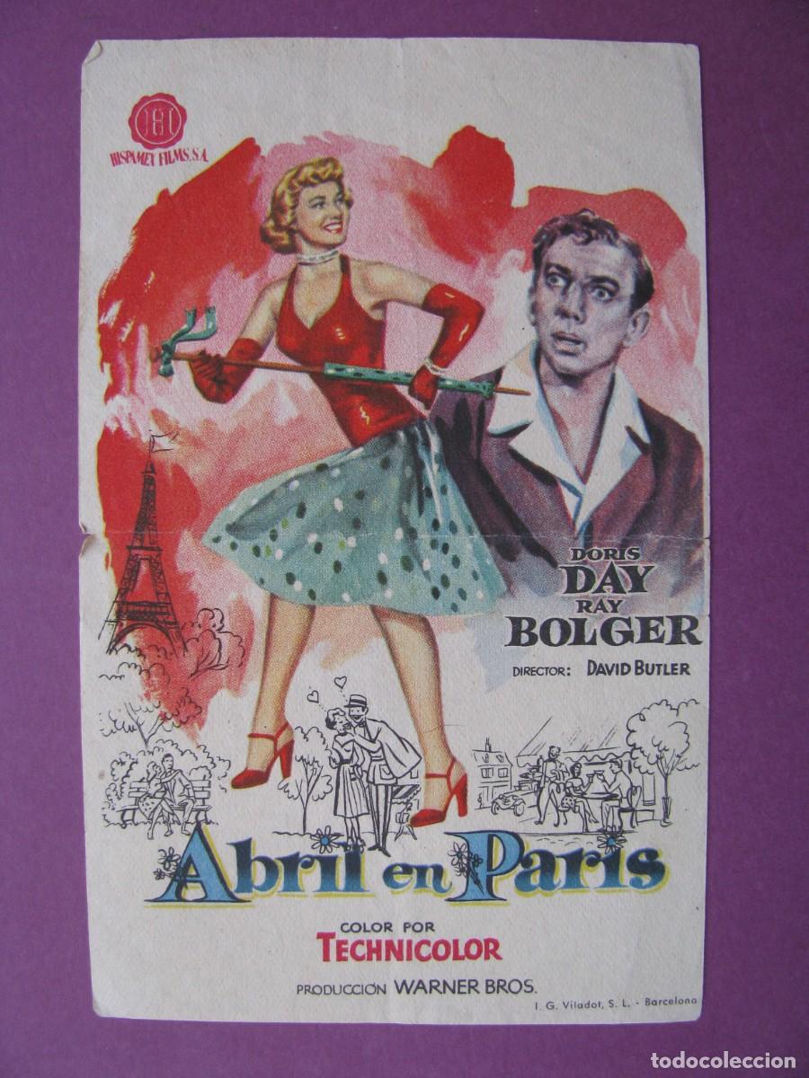 Cine: FOLLETO DE MANO DE LA PELICULA ABRIL EN PARIS.