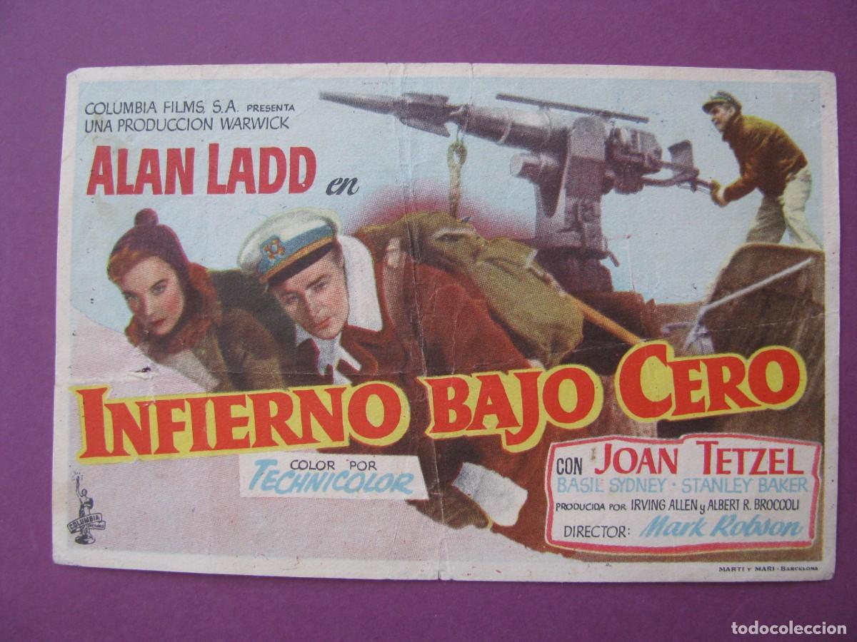 Cine: FOLLETO DE MANO DE LA PELICULA INFIERNO BAJO CERO.