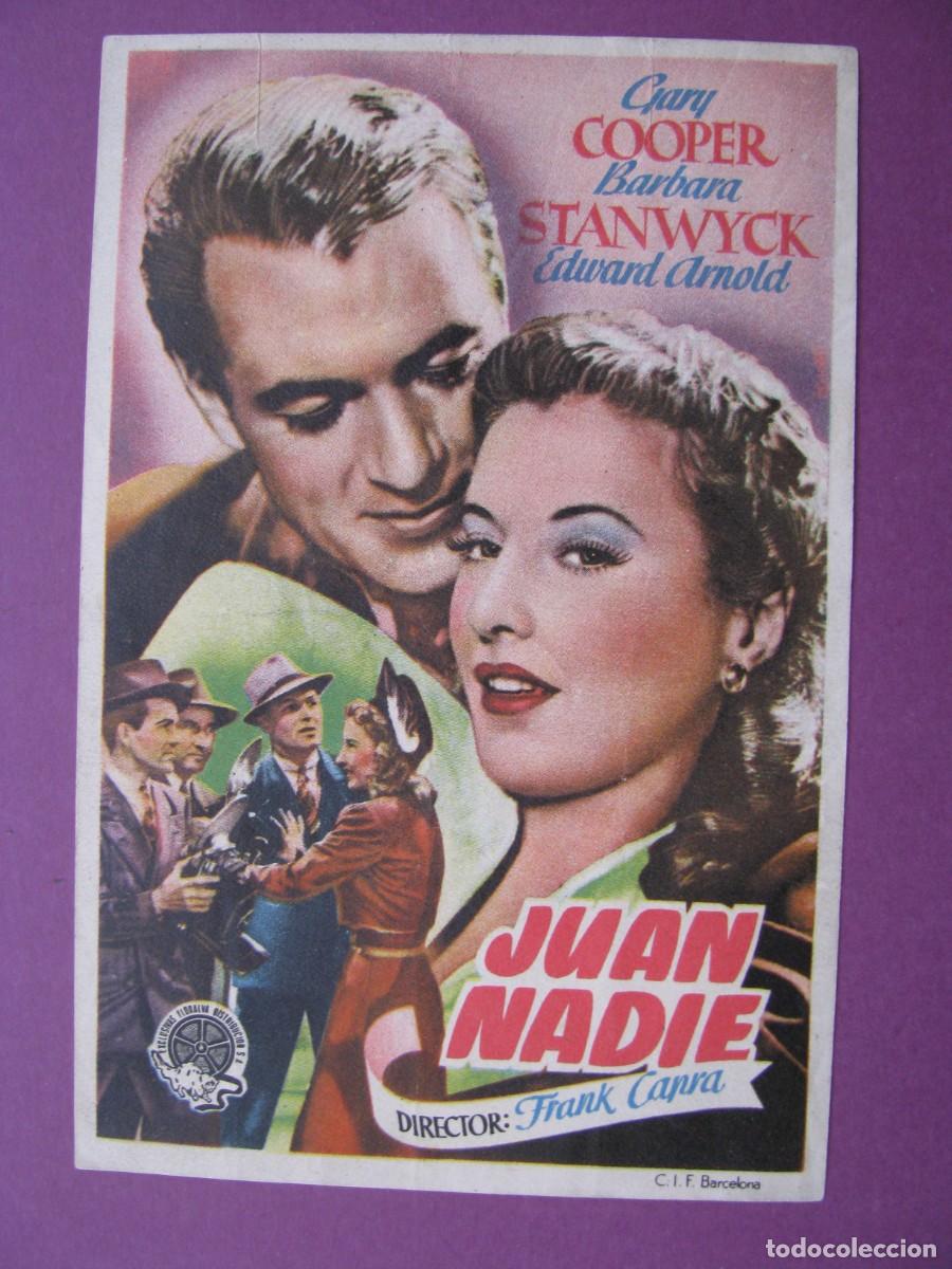 Cine: FOLLETO DE MANO DE LA PELICULA JUAN NADIE.