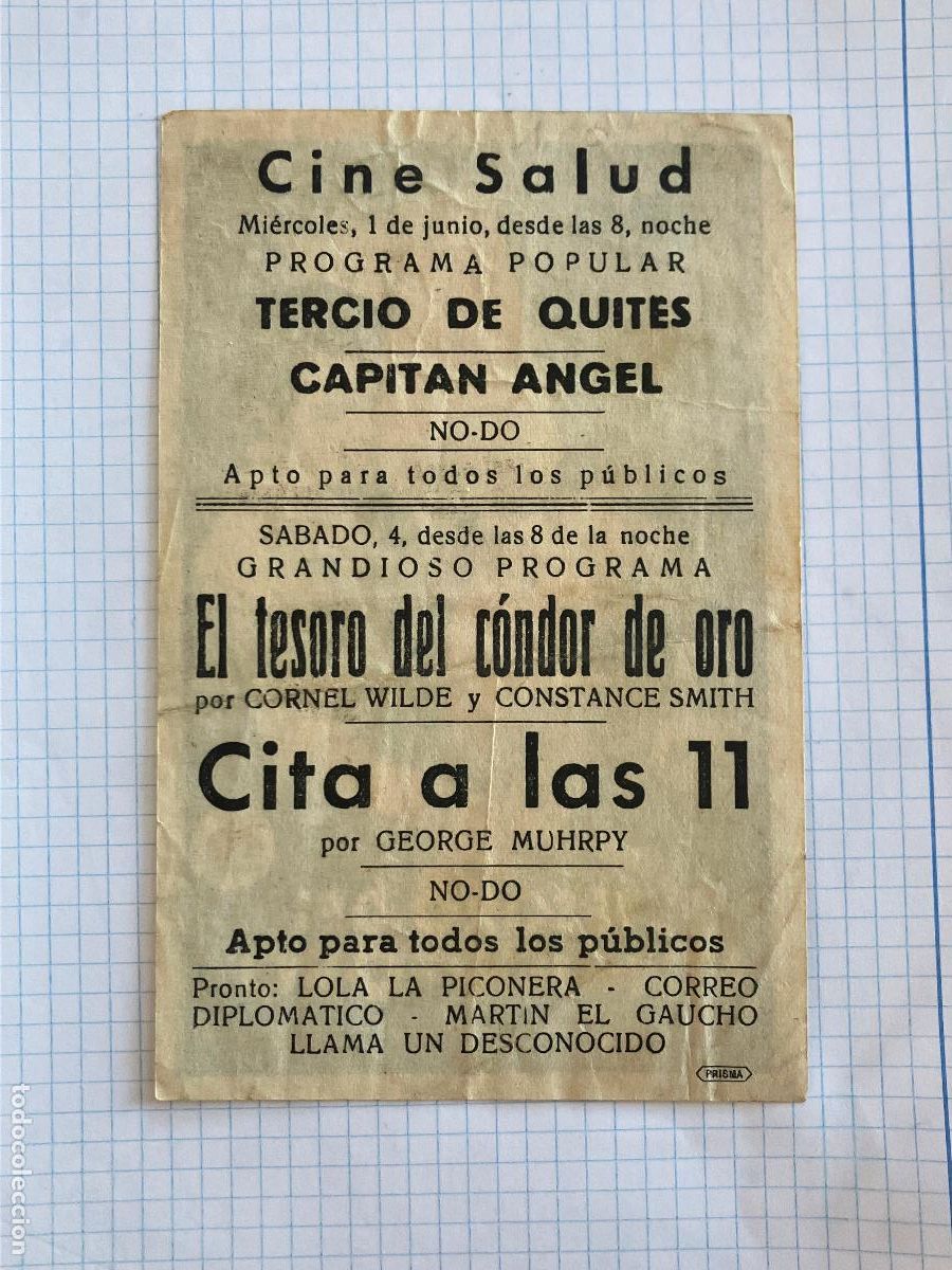 Cine: El tesoro del condor de oro - Programa de cine Badalona - C/P - Foto 2