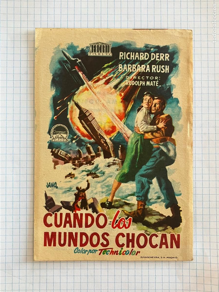 Cine: Cuando los mundos chocan - Programa de cine Badalona C/P 1954