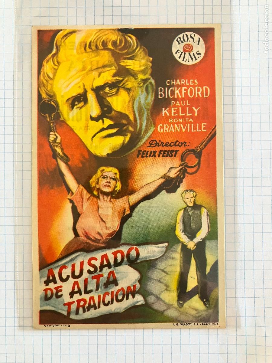 Cine: Acusado de alta traici&oacute;n - Programa de cine Badalona C/P 1951