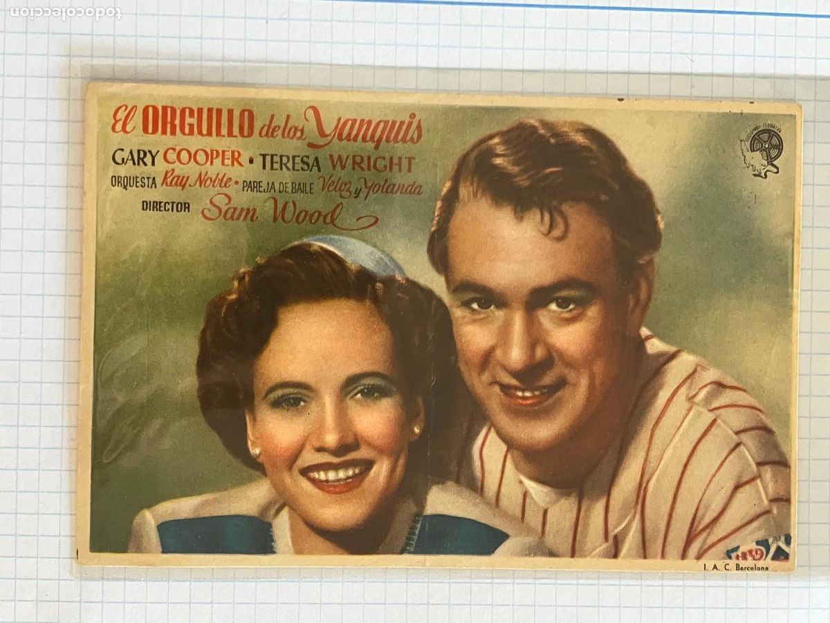 Cine: El orgullo de los yanquis - Programa de cine Santa Coloma de Gramenet C/P 1944