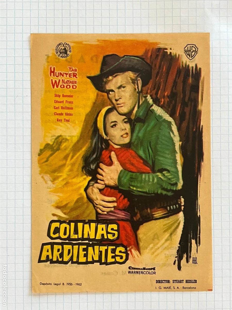 Cine: Colinas ardientes - Programa de cine Barcelona C/P 1962