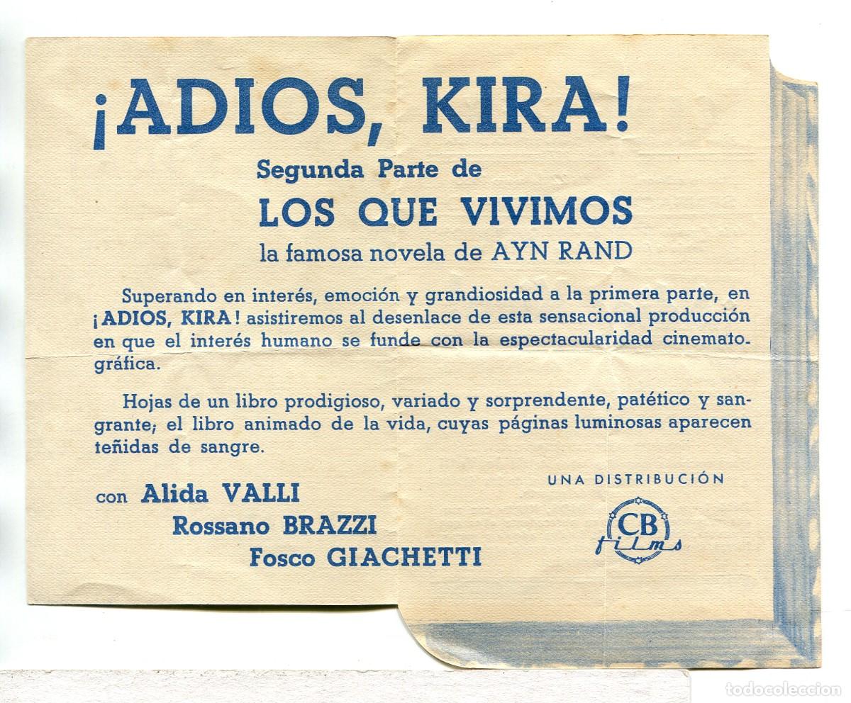 Cine: ADIOS KIRA, con Alida Valli. - Foto 2