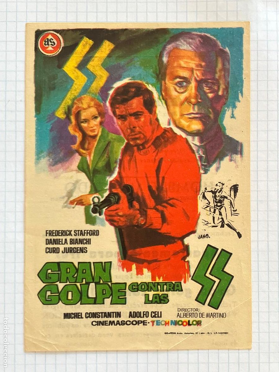 Cine: Gran golpe contra las SS - Programa de cine C/P T&agrave;rrega 1970