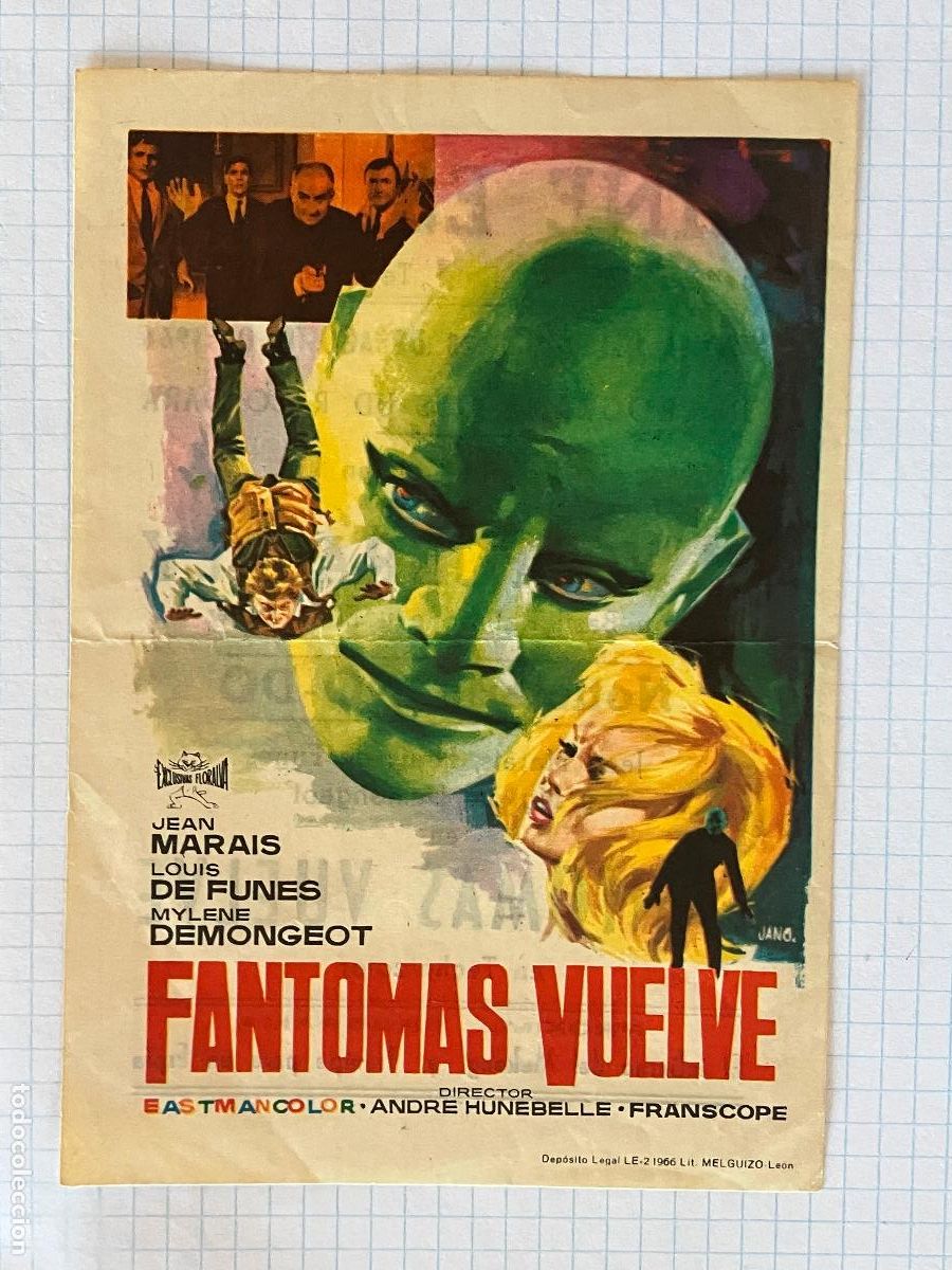 Cine: Fantomas vuelve - Programa de cine C/P Barcelona 1966