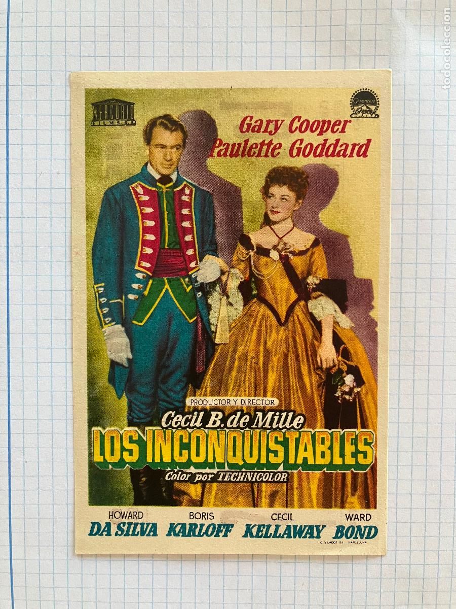 Cine: Los inconquistables - programa de cine Badalona C/P 1951