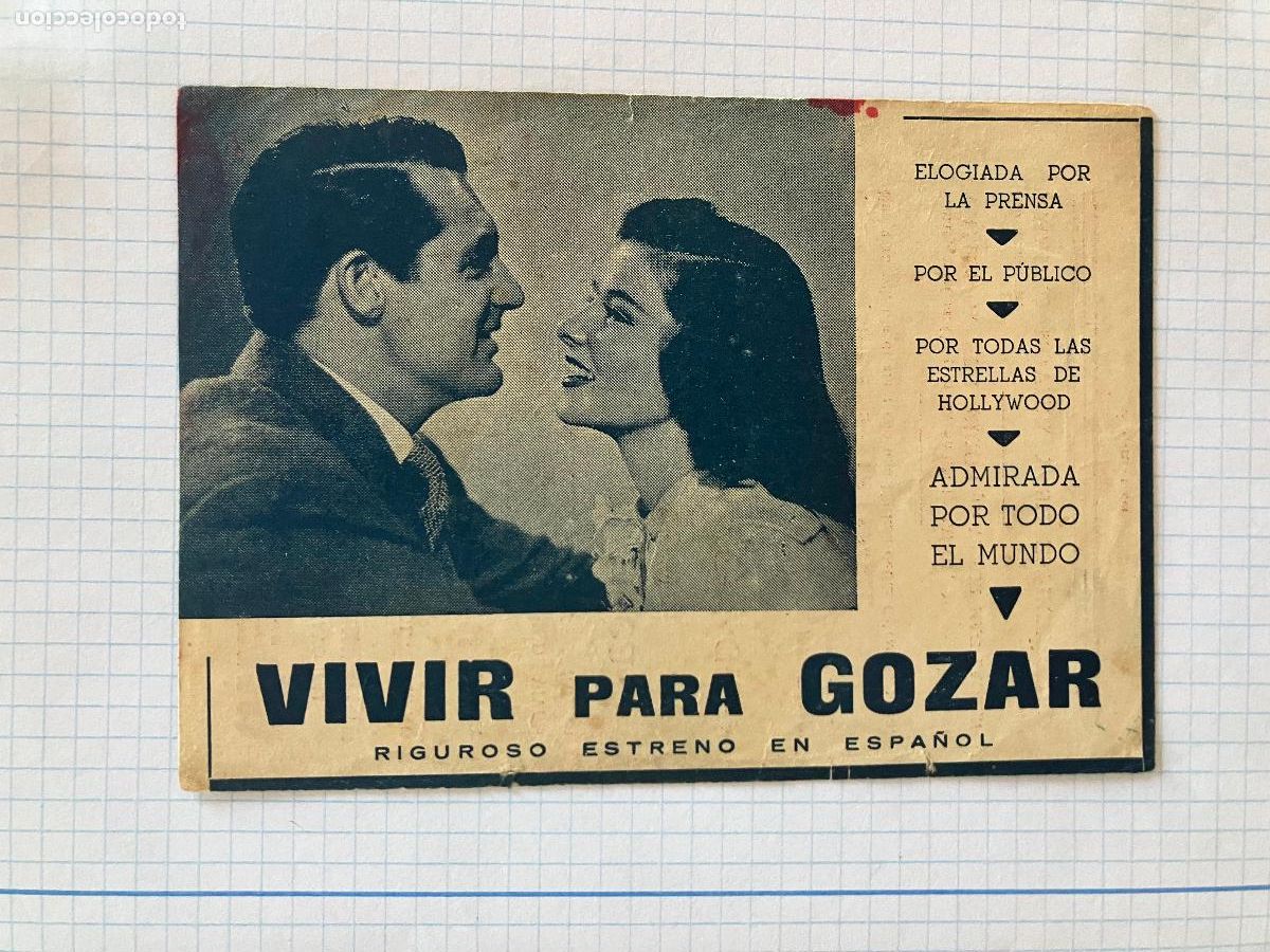 Cine: Vivir para gozar - programa de cine Badalona C/P 1942 - RARO - Cary Grant Katherine Hepburn