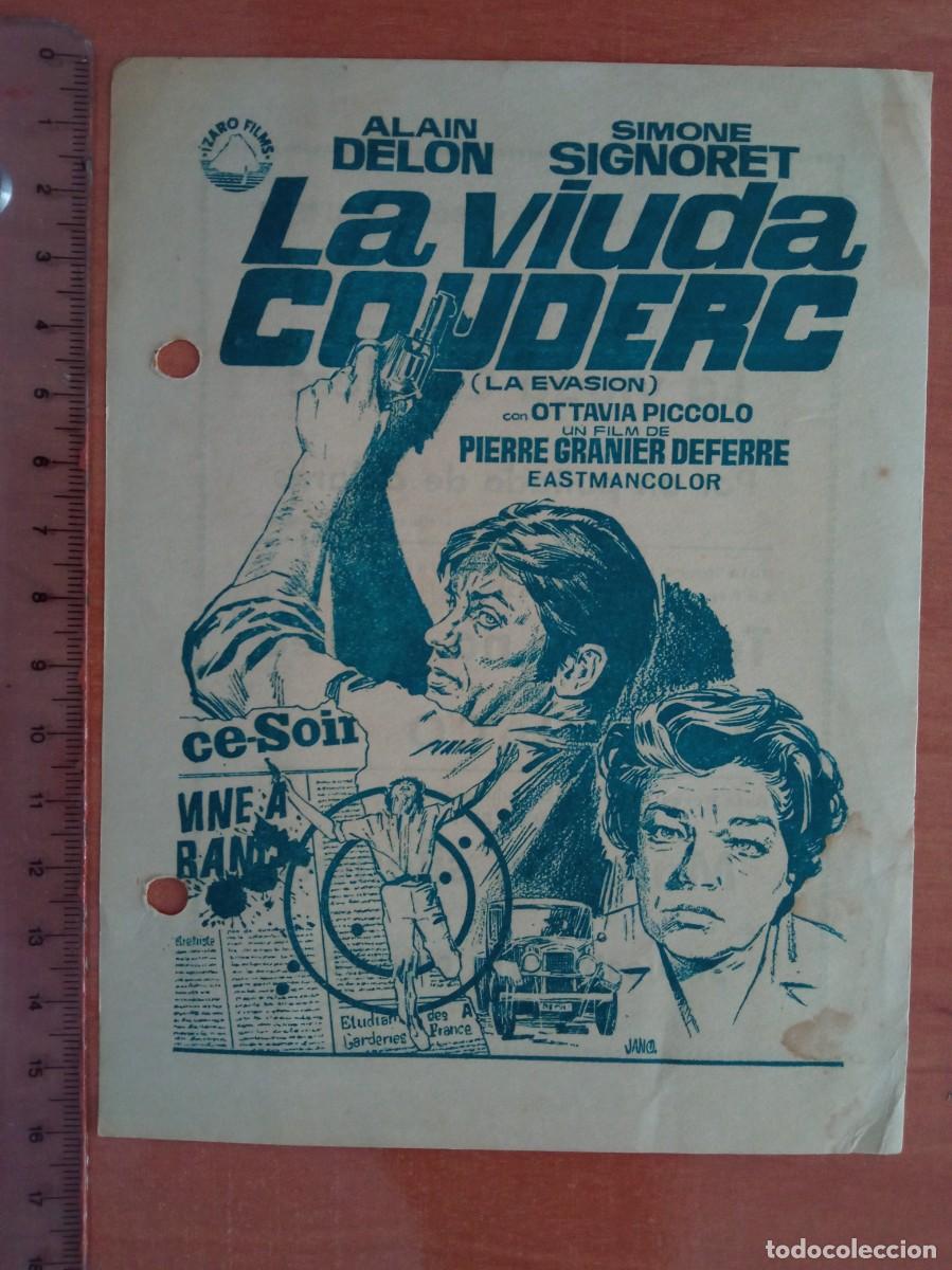 Cine: LA VIUDA COUDERC, ALAIN DELON, SIMONE SIGNORET, FOLLETO LOCAL DEL CINE SALA MERC&Eacute; DE ARENYS DE MAR