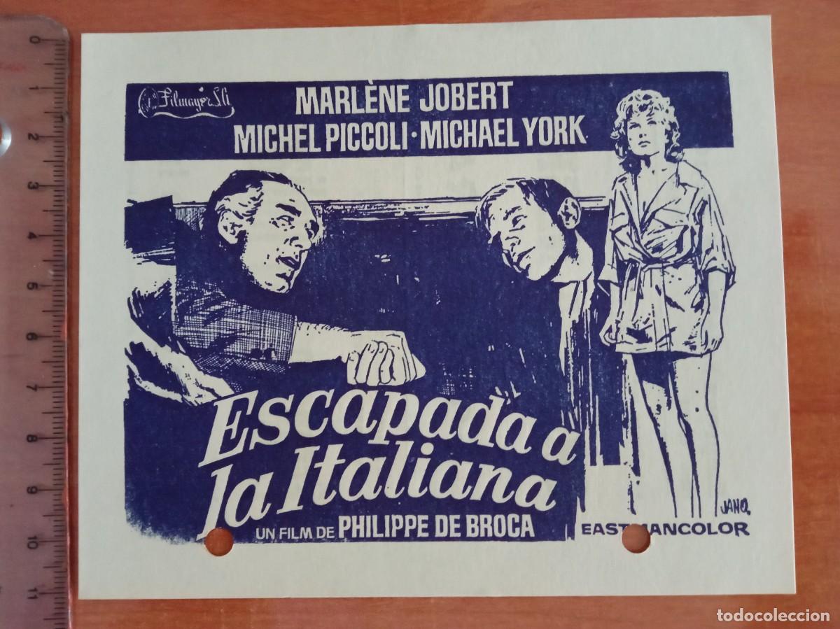 Cine: ESCAPADA A LA ITALIANA, MARLENE JOBERT, FOLLETO LOCAL DE LA SALA MERC&Eacute; DE ARENYS DE MAR, 1974