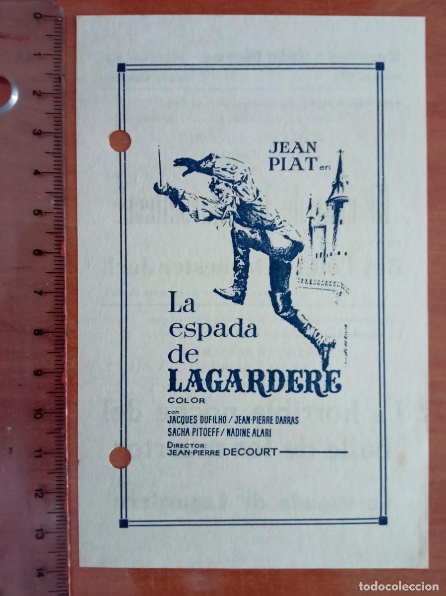 Cine: LA ESPADA DE LAGARDERE, JEAN PIAT, FOLLETO LOCAL DE LA SALA MERC&Eacute; DE ARENYS DE MAR, 1974