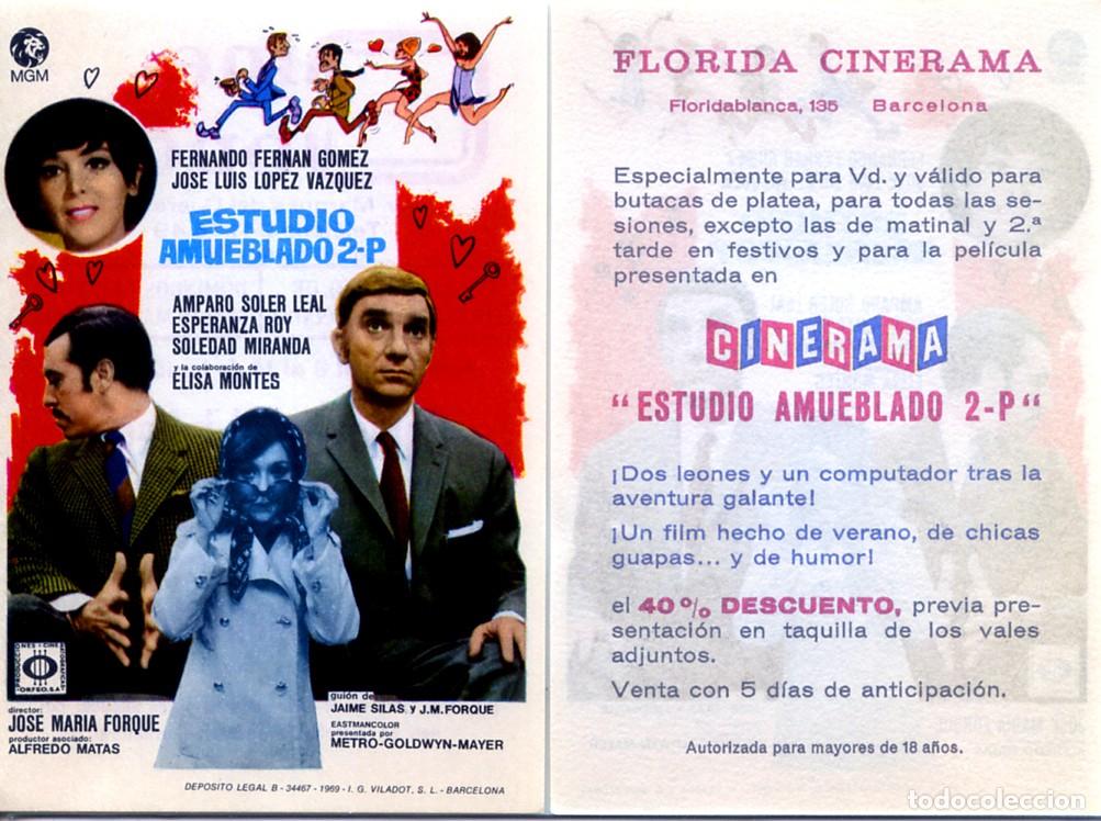Cine: FOLLETO DE MANO ORIGINAL ESTUDIO AMUEBLADO 2-P CINE FLORIDA CINERAMA BARCELONA