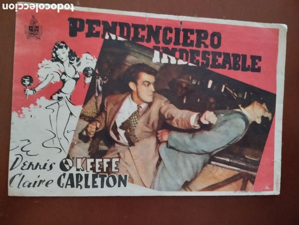 Cine: Folleto Programa de cine - PENDENCIERO INDESEABLE