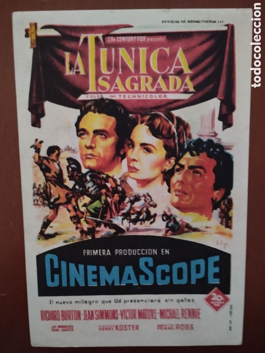Cine: Folleto Programa de cine - LA TUNICA SAGRADA