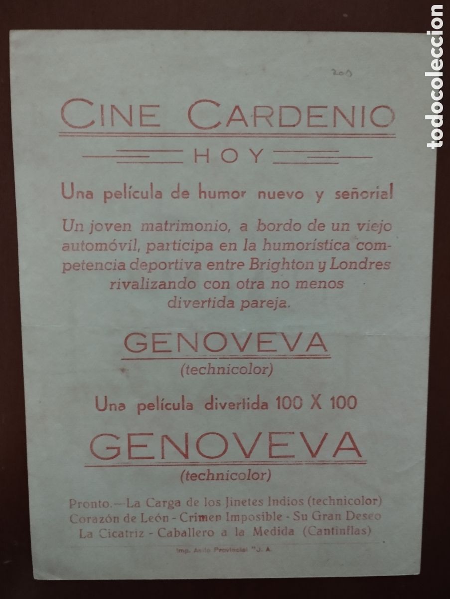 Cine: Folleto Programa de cine - GENOVEVA - Foto 2