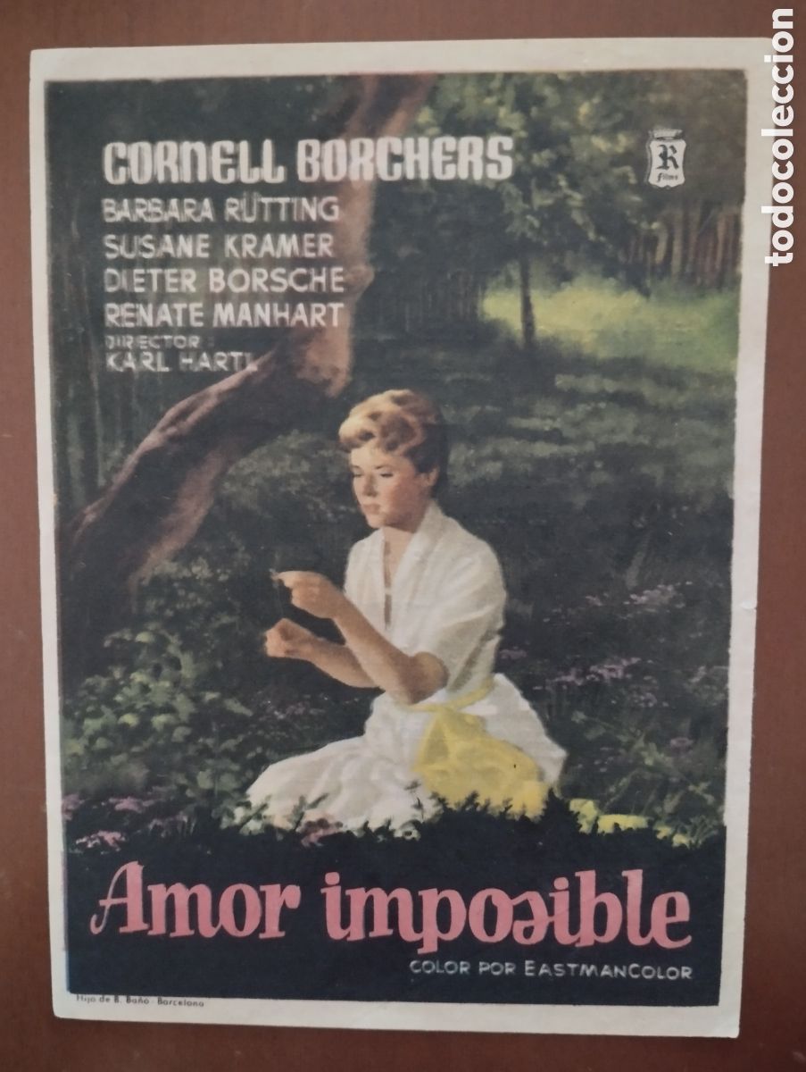 Cine: Folleto Programa de cine - AMOR IMPOSIBLE