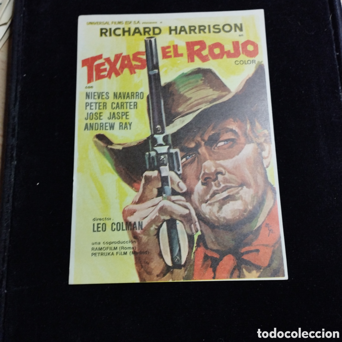 Cine: Programa de cine sencillo grande. Texas el Rojo. Richard Harrison. Nieves Navarro. Sp