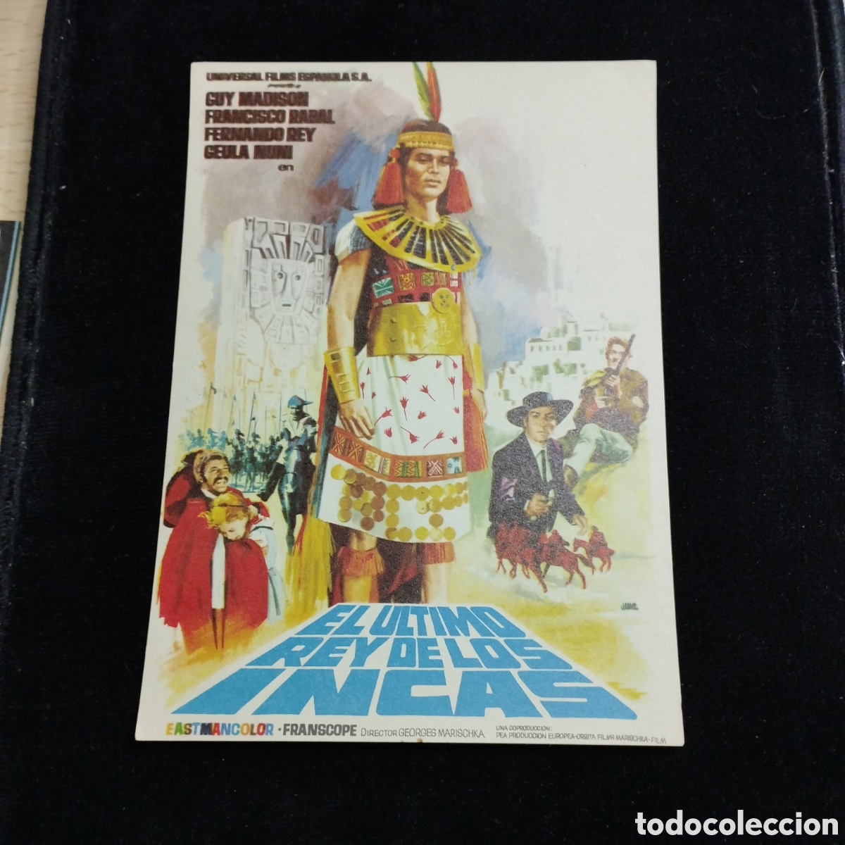 Cine: Programa de cine sencillo grande. El &uacute;ltimo rey de los Incas. Guy Madison. Francisco Rabal.sp