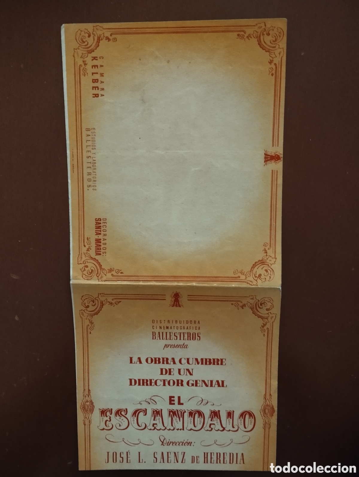 Cine: Folleto Programa de cine DOBLE - EL ESC&Aacute;NDALO