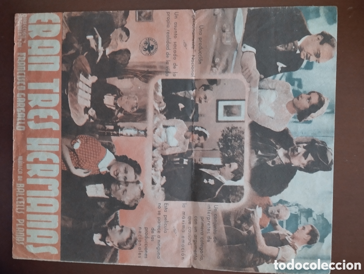 Cine: Folleto Programa de cine DOBLE -:ERAN TRES HERMANAS - Foto 2
