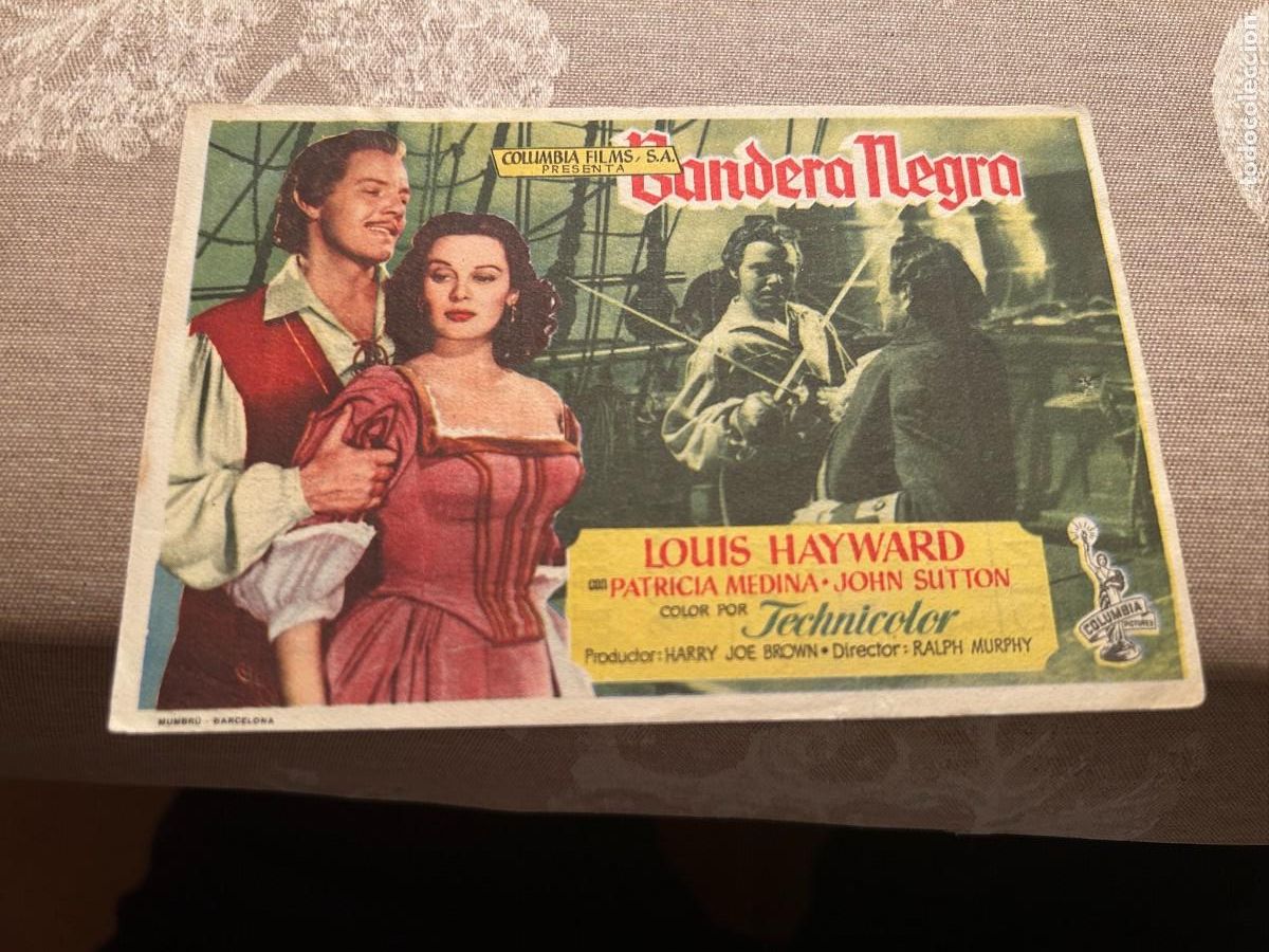 Cine: 1029 BANDERA NEGRA CINE CAPITOL-DUQUE Y PLUS ULTRA MALAGA CON PUBLICIDAD BUEN ESTADO