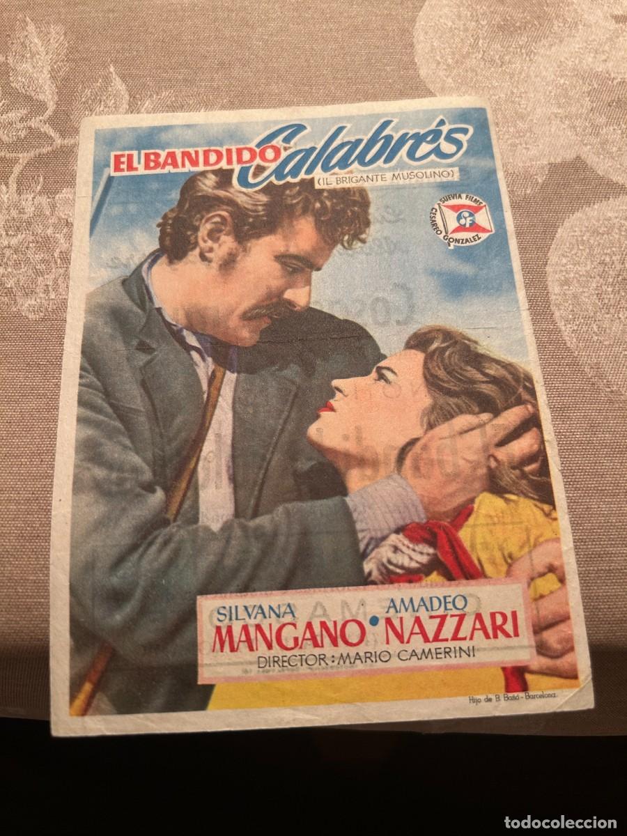 Cine: 1033 EL BANDIDO CALABRES CINES LICEO ALBENIZ ALBORADA Y GAYARRE BARCELONA CON PUBLICIDAD BUEN ESTADO