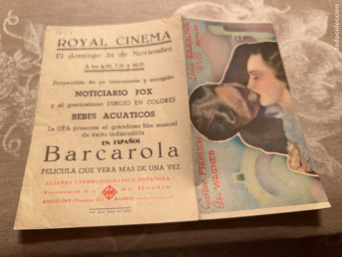 Cine: 1051 BARCAROLA ROYAL CINEMA LAS PALMAS CON PUBLICIDAD BUEN ESTADO