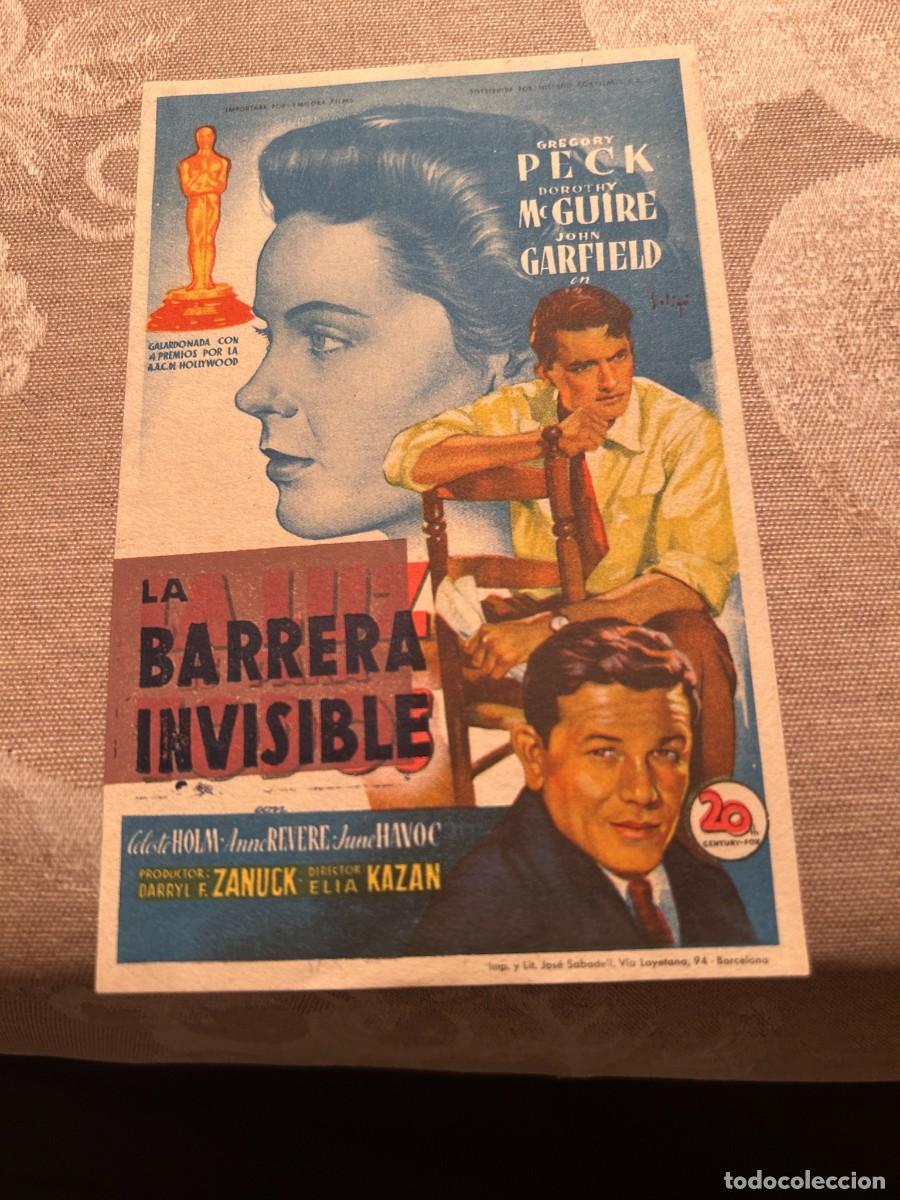 Cine: 1063 LA BARRERA INVISIBLE GRAN TEATRO CON PUBLICIDAD BUEN ESTADO