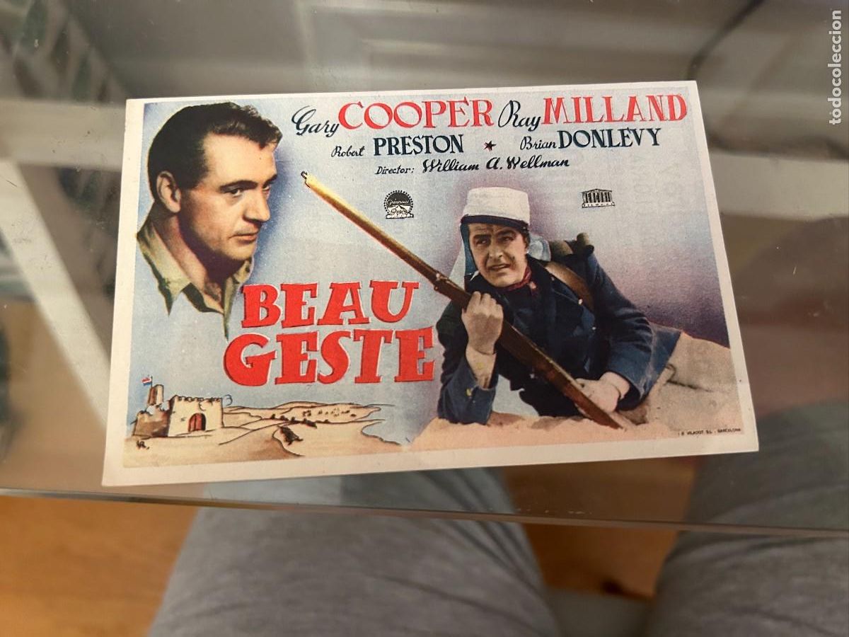 Cine: 1092 BEAU GESTE CINE ECHEGARAY MALAGA CON PUBLICIDAD BUEN ESTADO