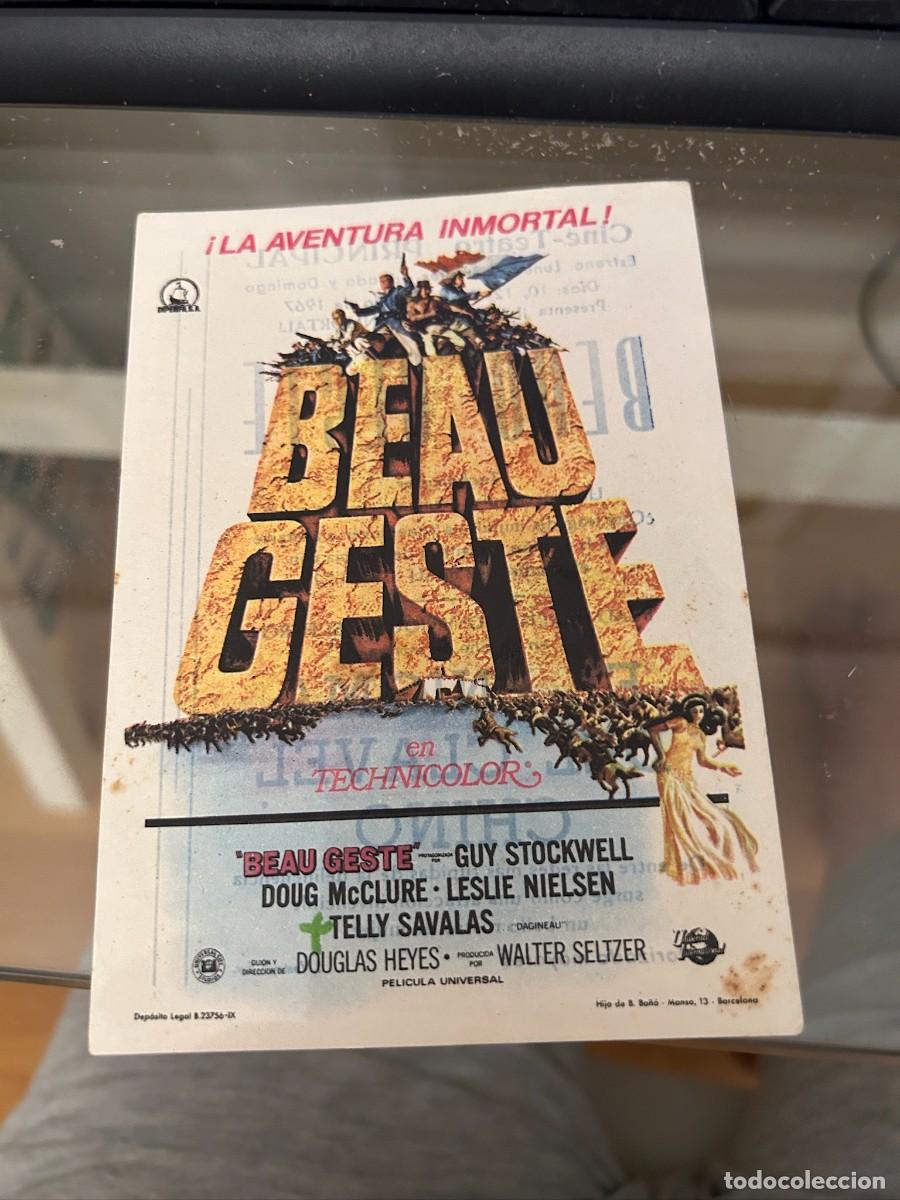 Cine: 1093 BEAU GESTE CINE-TEATRO PRINCIPAL CON PUBLICIDAD BUEN ESTADO