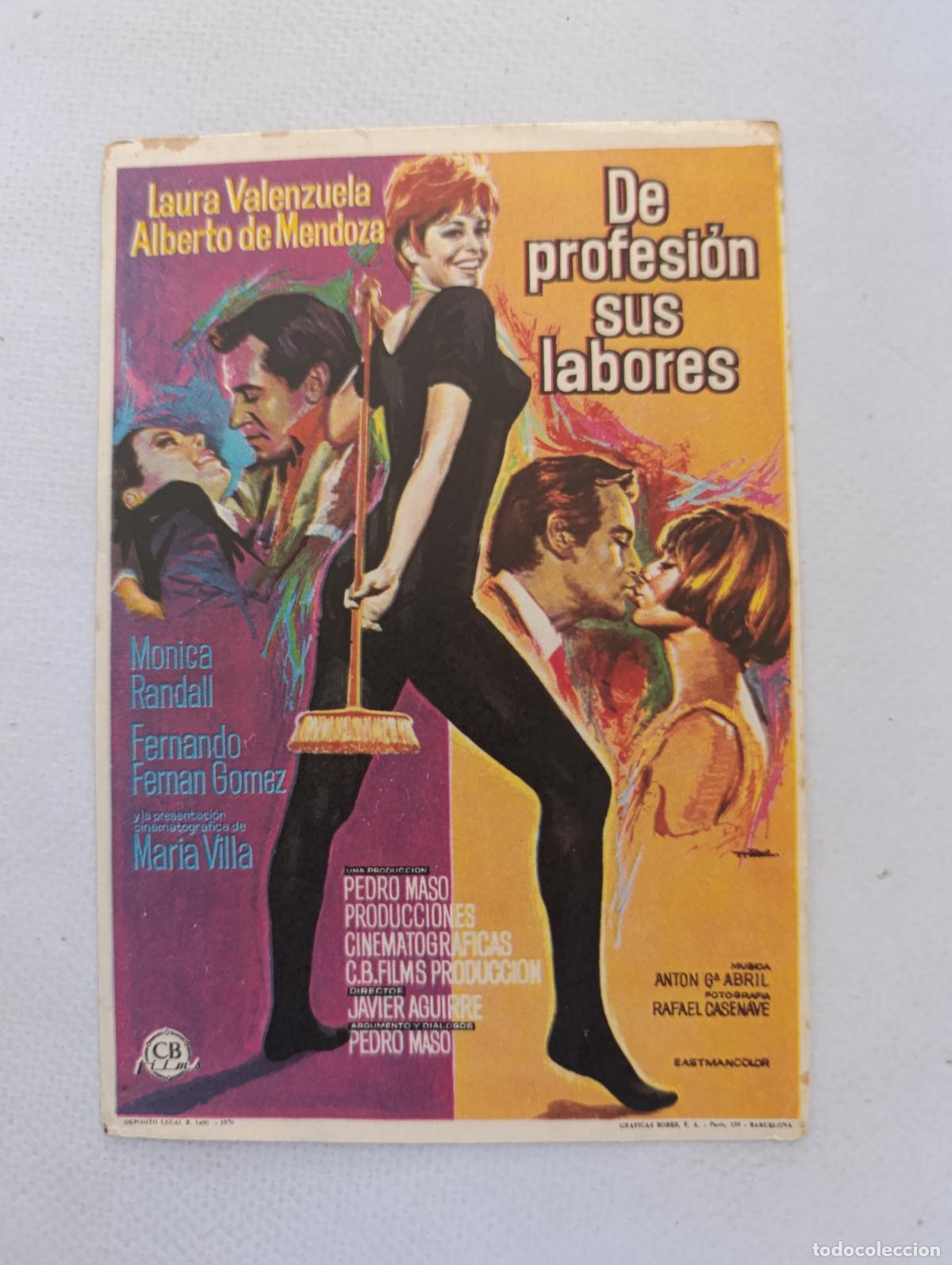  Flyers Publicitaires de films Anciens: FOLLETO DE MANO - DE PROFESION SUS LABORES - LAURA VALENZUELA - SIN PUBLICIDAD (148H)