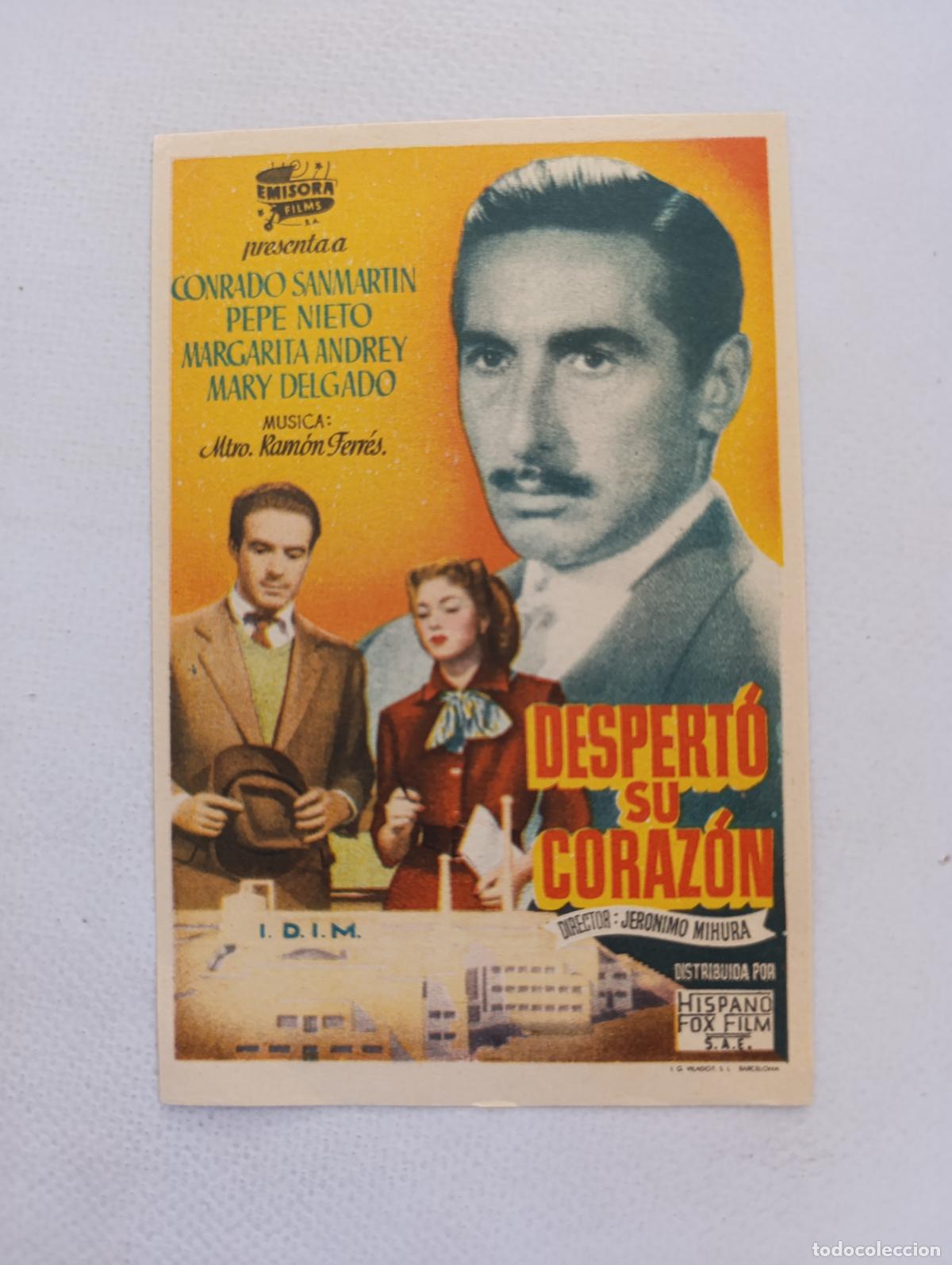  Flyers Publicitaires de films Anciens: FOLLETO DE MANO - DESPERTO SU CORAZON - CONRADO SANMARTIN (148I)