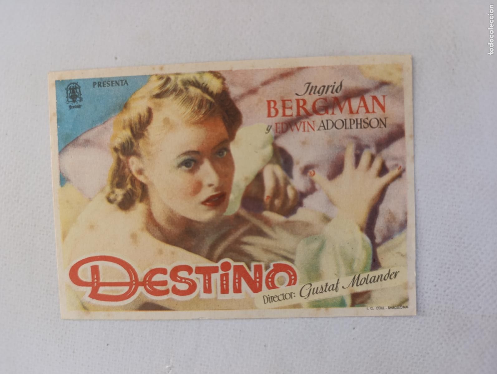 Cine: FOLLETO DE MANO - DESTINO - INGRID BERGMAN (148I)
