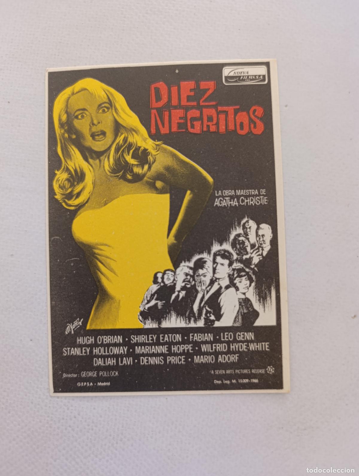 Cine: FOLLETO DE MANO - DIEZ NEGRITOS - AGATHA CHRISTIE - SIN PUBLICIDAD (148I)