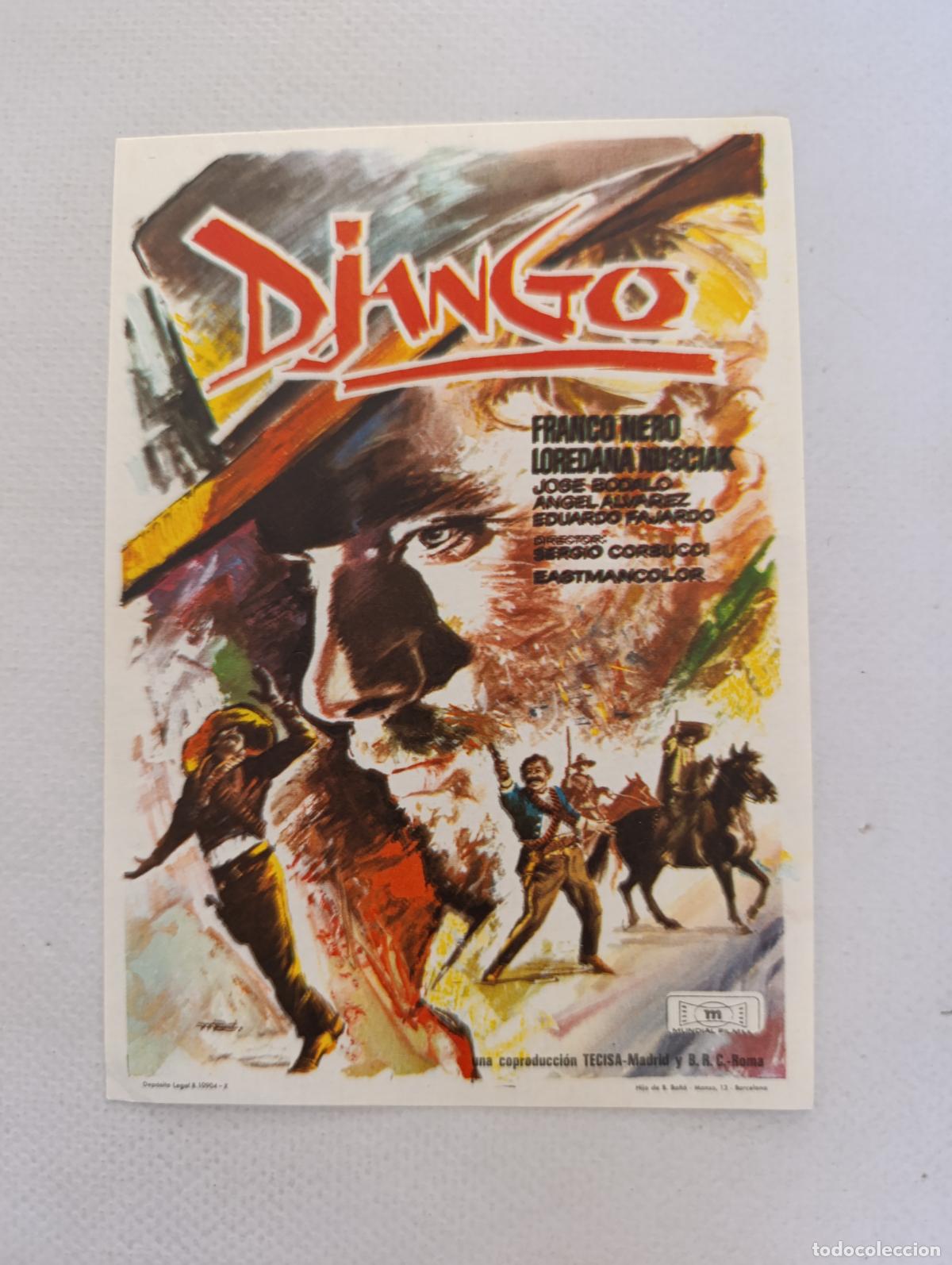 Cine: FOLLETO DE MANO - DJANGO - FRANCO NERO - SIN PUBLICIDAD (148J)