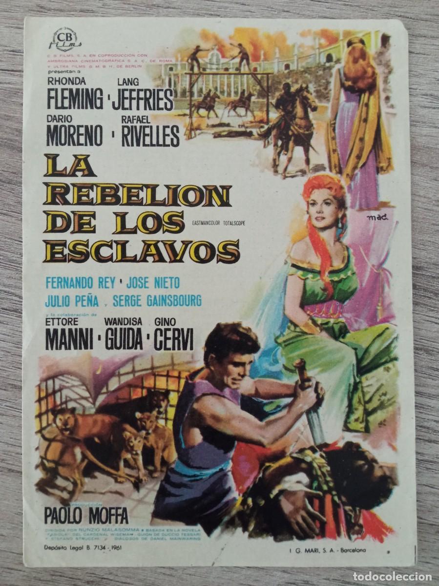 Cine: LA REBELI&Oacute;N DE LOS ESCLAVOS, RHONDA FLEMING, SAL&Oacute;N REX-C.CATEQUISTICO, 1964