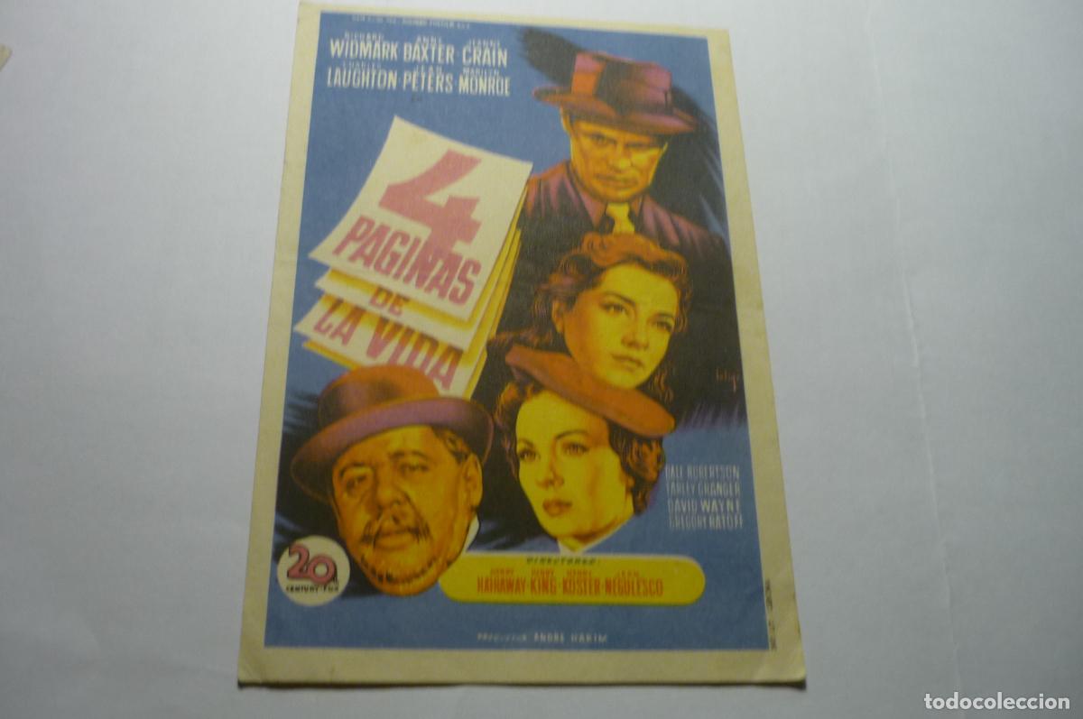 Cine: programa 4 paginas de la vida,.&iexcl;&iexcl;sello cine&iexcl;&iexcl;